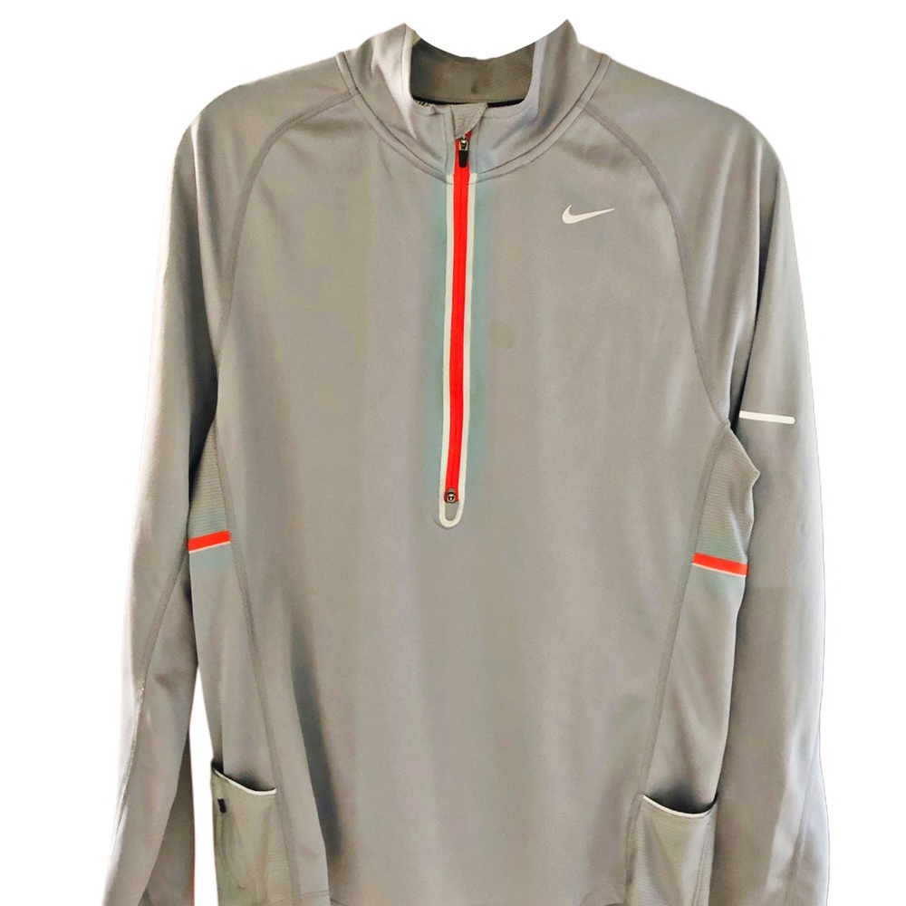 Nike Women’s Gray Soft-shell Running 1/2 Zipper Jacket Size M